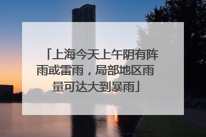 上海今天上午阴有阵雨或雷雨，局部地区雨量可达大到暴雨